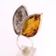 Hojas Patagonicas - Plata 925, ambar natural y resina con hojas desecada